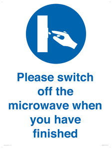 Please switch off the microwave when you have finished
